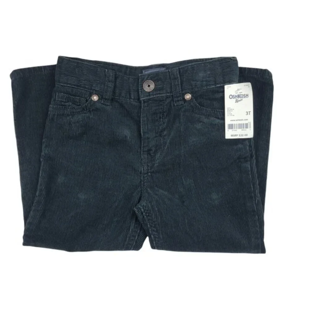 OshKosh B'gosh Corduroy Pants, Snap Closure, Adjustable Waist, 3T, New With Tags